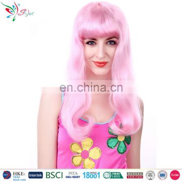 Styler Brand 100% synthetic hair wig wholesale cheap party pink wig