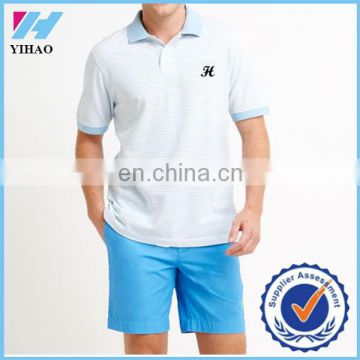 Yihao Trade assurance Men's sports striped blue color polo t shirt