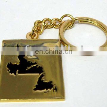 Custom soft enamel gold plated souvenir metal keychain