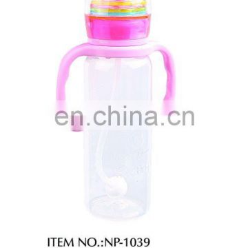 250ml pp automatic erect rattle bottle with handle