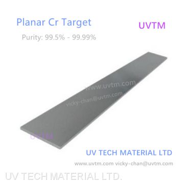 Cr target high purity planar chromium UVTM target bonding copper backing plate factory price