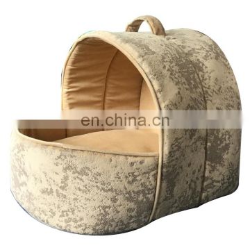 Custom Brand FBA Services Pet Products Luxury Super Soft Warm Cats Dogs Bed Vintage Suede Velvet Pet Home Bed