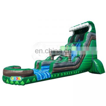 palm tree playground inflatable wavy water slide with pool