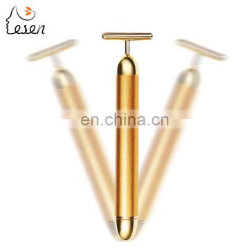 New products Handy Vibrating Facial Massager 24k Gold Beauty Bar