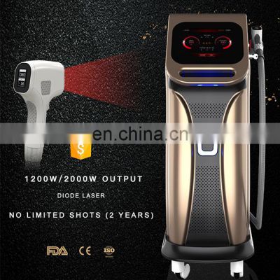 medical ce approved 1200w/2000w 808nm diode laser device painless hair removal alexandrite laser