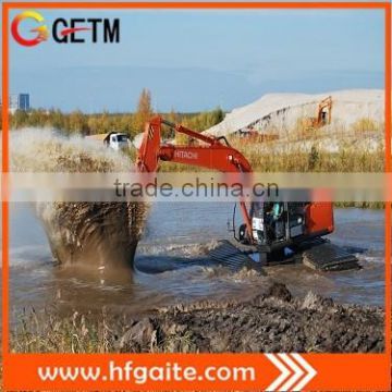 Construction machinery amphibious excavator for soft terrains 45t operation weight max21m arm 0.9bucket