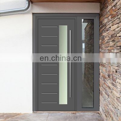 modern custom front door with glass wood exterior with sidelights pivot sliding door