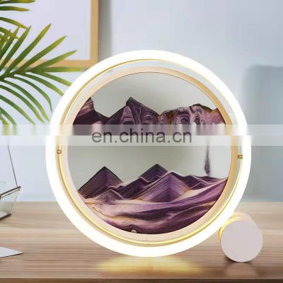 Indoor Decor LED Table Lamp Flowing Quicksand Desk Light 3D Hourglass LED Indoor Night Light