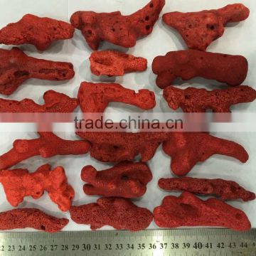 Wholesale Red Coral Natural Dyed in Red Rough for Jewelry Making