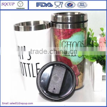 16oz Stainless Steel Insulated Auto Mug/Thermo Coffee Tumbler/Drinking Cup Travel Cup