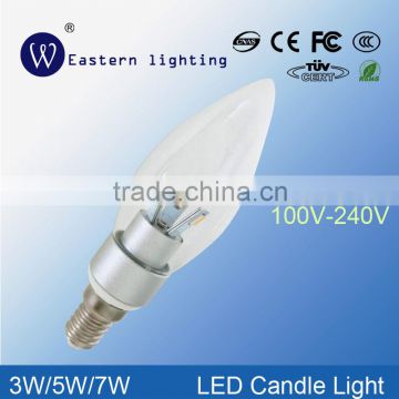 high effciency E14 led candle light 3w led candle lamps china