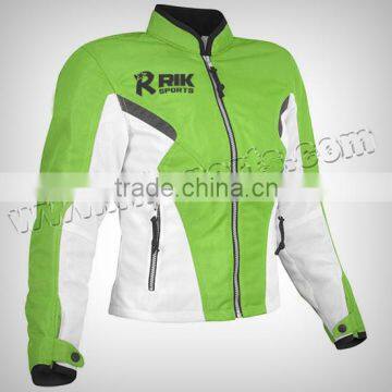 Men Motorbike Green & White Cordura Jacket Made of 100% Polyester 600D, Inside waterproof & Breathable fabric