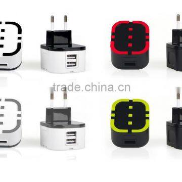 CE ROHS certified universal wall charger with EU plug 2.1A