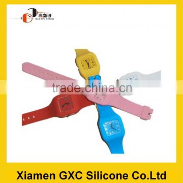 Colorfully silicone rubber watch bracelet for girls
