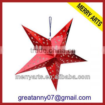 folding christmas decorations paper star cheap wholesale red hanging paper star decor