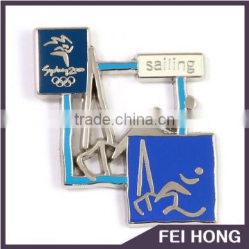 Custom design sport olympic souvenir sailing sport pin badge