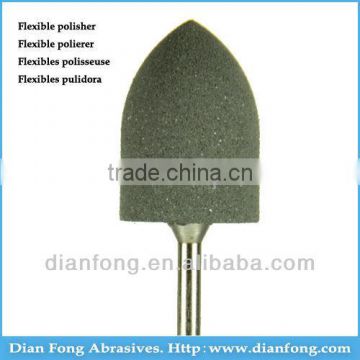 Rh101M 3/32" Reinforced HP Shank Bullet Shaped Black Brown Silicone Rubber Polishers Polishing Compounds