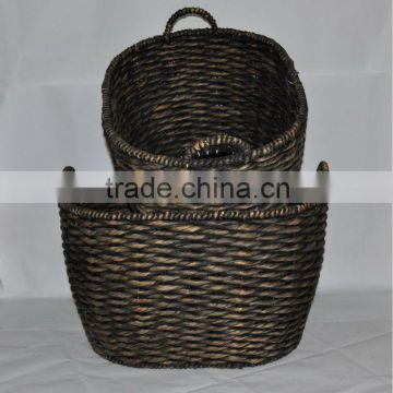 Vietnam Water hyacinth oval baskets, set of 2 oval water hyacinth basket with ear handles