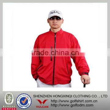 Nylon PU Waterproof Solid Red Color Men Jackets