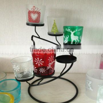 wall glass candles holder