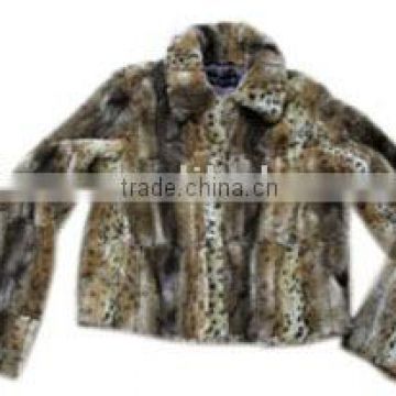 lady's fake fur jackets/leopard stripe