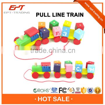 Hot selling educational baby wooden train toy for sale