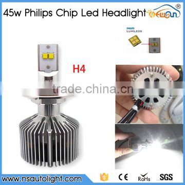 4500Lm High Bright H4 Led Headlight Bulb,Led Car Headlight led Accessories Car, 45W LED High/Low Beam Adjustable
