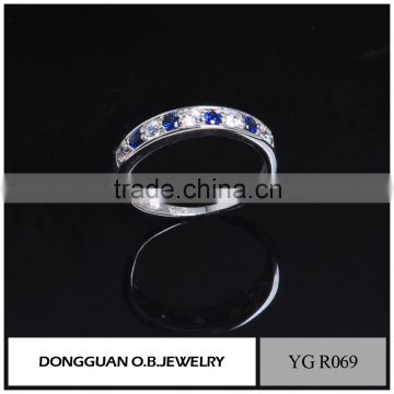 Latest design high quality fashion romantic crystal silver ring for girls