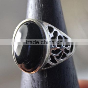 falak gems Ring with black onyx and silver rings