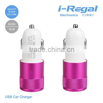 new usb car charger!!! 2 port usb car charger with CE ROHS certification