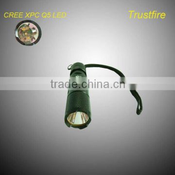 trustfire cree Q5 led torch aa battery rechargeable led flashlight 160 lumens with yellow tail switch saled by original factory