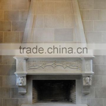 Stone Indoor Double Fireplace