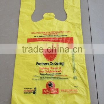 Yello plastic t-shirt bags Chinese supplier