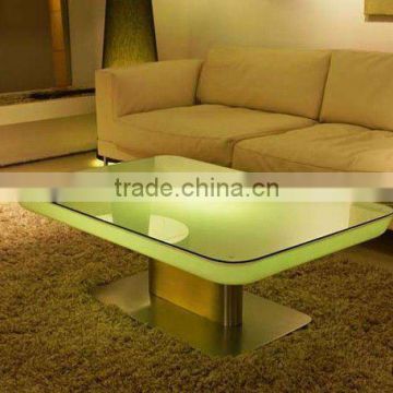 PE material color changing plastic led coffee table