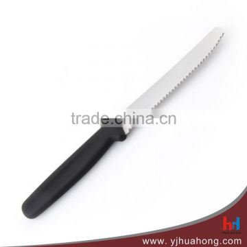 High quality stainless steel serrated steak knife with TPR coating handle (HF-44)