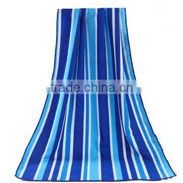 Custom printed stripe microfiber beach towel