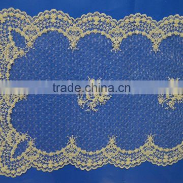 Factory price beaded tulle mesh embroidered lace tablecloth for wedding