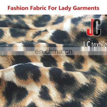 raw material gold leopard print design 100% rayon silk soft poplin printed fabric