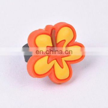 soft PVC shoelace charm with flower