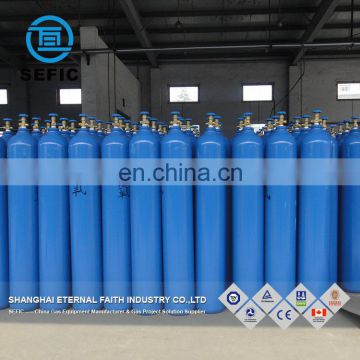 EN ISO 9809-1 50L 200bar Argon filled Gas Cylinder to CONGO Painting In Blue Color