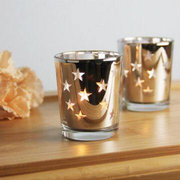 Star candle holder mercury glass candle holder/jar/cup tealight candle holder for wedding gift