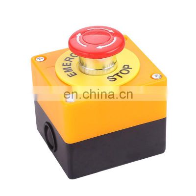 LAY37-11ZS Mushroom Emergency Stop Button Switch Plastic Shell Red Sign Push Button Switch DPST AC 660V 10A NO+NC