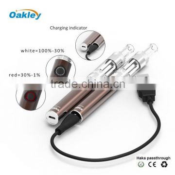 Oakleytech patent products hot selling ego battery usb passthrough battery haka