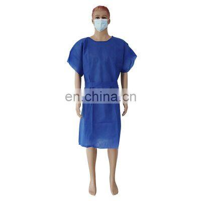 disposable patient gown short sleeve dark blue universal isolation gown