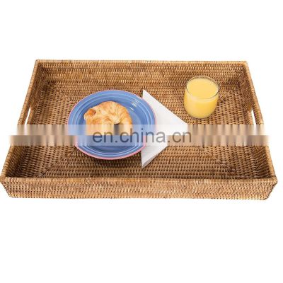 Rectangular Round Oval Rattan Trays High Quality  Cheap Price From Vietnam