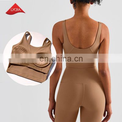 Factory Wholesale Custom Built In Bra Fixed Pads Crop Top Sport Tank Top Workout Running Gym Fitness Wear Clothing For Women