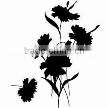 mystery black flower decoration stickers wall
