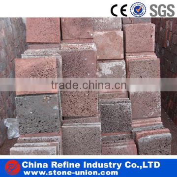 red lava lock tile natural stone