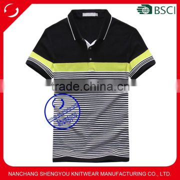 Fashion t-shirt for men stripe polo shirt made in China