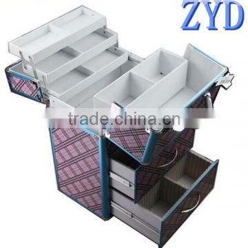 professional aluminum frame best beauty box makeup vanity case with drawers ZYD